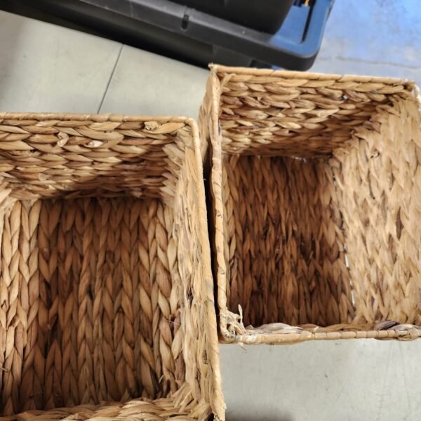 Storage Baskets，Wicker Baskets,Hyacinth Basket For Shelf,Folding 2 Packs Handmade Woven, Seagrass Baskets,Shelf Baskets For Storage Toys Books And Clothes and Other What You Want | EZ Auction