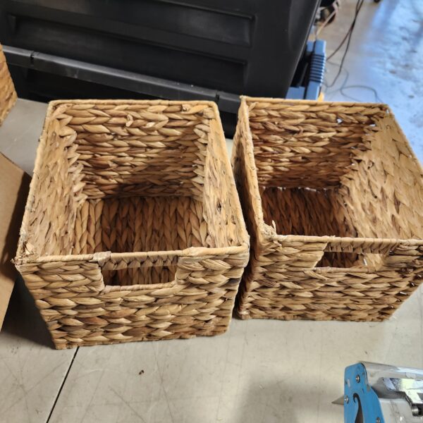 Storage Baskets，Wicker Baskets,Hyacinth Basket For Shelf,Folding 2 Packs Handmade Woven, Seagrass Baskets,Shelf Baskets For Storage Toys Books And Clothes and Other What You Want | EZ Auction