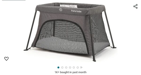 Travel Crib, Portable Crib for Baby Travel, Lightweight Travel Crib Foldable Playpen with Soft Mattress, Carry Bag for Babies to Toddler Grey | EZ Auction