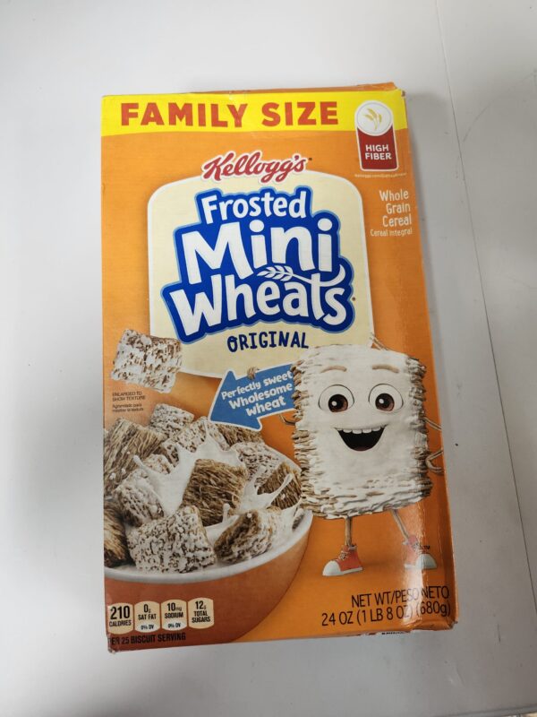 EXPIRE 12/13/2024, Kellogg's Frosted Mini-Wheats Cold Breakfast Cereal, High-Fiber, Whole Grain, Family Size, Original, 24oz Box (1 Box) | EZ Auction