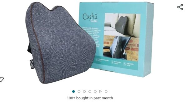 Cubii Cushii Back Support Cushion for Back and Lower Back Pain Relief - Universal Fit for Desk, Office, Kitchen Chairs, Couch Cushions with Advanced Back Lumbar Support | EZ Auction