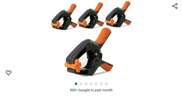 4-Pack Spring Clamps Heavy Duty - 6 Inch Large Plastic Clamps for Crafts and Pool Cover Clips with 3 Inch Jaw Opening- Wodworking Clamps for Cover Holding and Wood Gluing (6 Inch Pack of 4) | EZ Auction