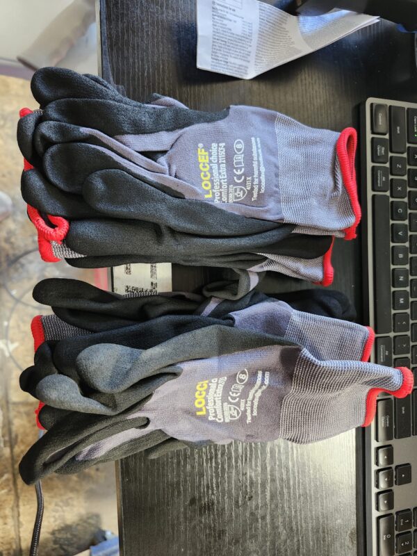 Size 8M, Work Gloves MicroFoam Nitrile Coated-6 Pairs,Seamless Knit Nylon Gloves,Gray Work gloves | EZ Auction