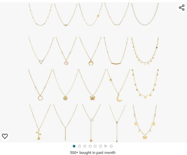 Honsny 20PCS 14K Gold Plated Choker Necklaces for Women, Dainty Gold Diamond Coin Pearl Pendant Simple Chain Necklace Set Cute Gold Layered Necklaces for Women Teen Girls Jewelry Gifts | EZ Auction