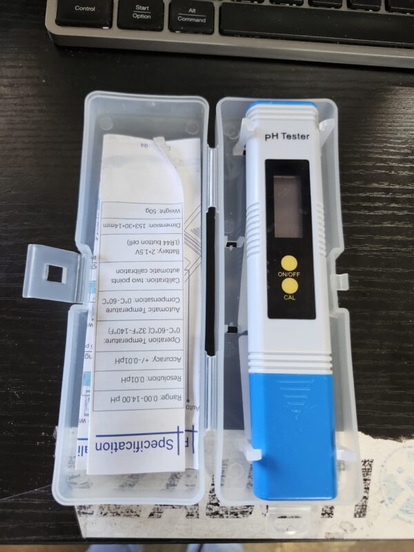 Digital PH Meter for Water, 0.01ph High Accuracy PH Pen Type PH Tester for Hydroponics, 0-14 PH Measurement Range Water Tester for Household Drinking, Pool and Aquarium, with ATC, Light Blue | EZ Auction