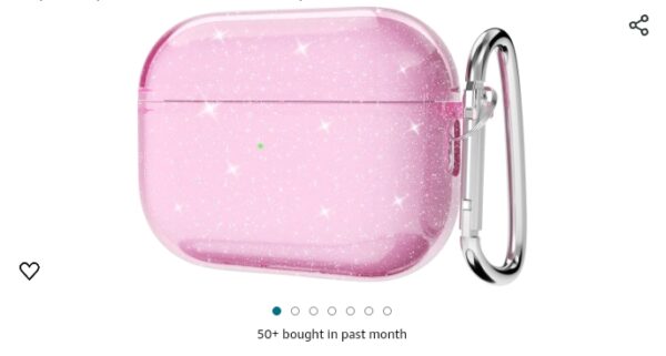 for Airpods Pro 2nd Generation Case Clear Glitter (USB-C 2023/2022/2019), Cute Sparkle Bling Shiny Sparkly Transparent Airpods Pro 2 Case Cover, Soft TPU Airpods Case for Women, Pink | EZ Auction