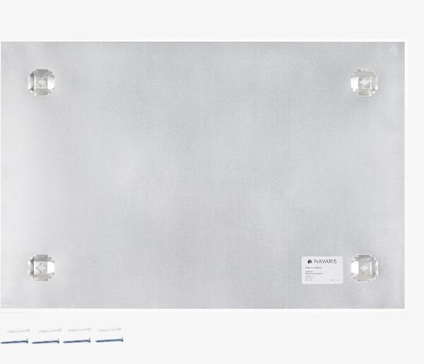 Navaris White Glass Board for Wall - 16" x 24" Frameless Magnetic White Board for Home, Office, Kitchen, School, Learning - Includes 5 Magnets, Marker | EZ Auction