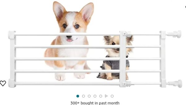 Short Dog Gate Expandable Dog Gate 22"-39.37" to Step Over,Pressure Mount Small Pet Gate,Low Pet Gate-Adjustable,Puppy Gate Indoor for Doorway, Stairs(S(9.45''H), White) | EZ Auction