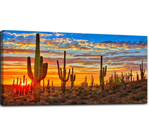 Canvas Wall Art for living room cactus plant Landscape painting bathroom Wall Decor Ready to Hang Home Decorations bedroom kitchen inspirational Canvas prints posters painting wall mural Artwork | EZ Auction