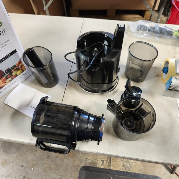 *** USED ** Aeitto Masticating Juicer, Cold Press Juicer Machines with 5.3" Large Feed Chute,1.7L Large Capacity, 250W Whole Slow Juicer for Vegetable and Fruit, High Juice Yield, Easy to Clean with Brush, Black | EZ Auction