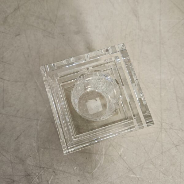 READ THE DESCRIPTION** Crystal Candle Holder Square Cube Tapered Glass Single | EZ Auction