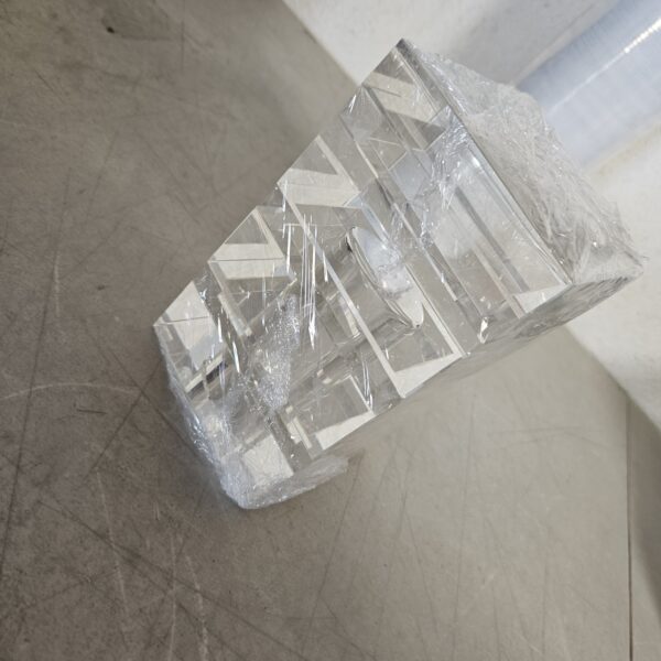 Crystal Candle Holder Square Cube Tapered Glass Single | EZ Auction