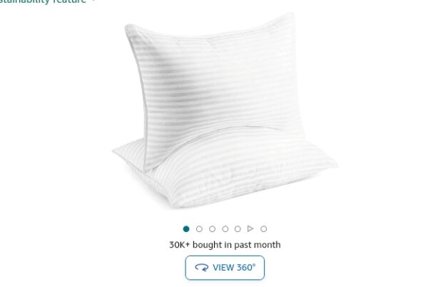 Beckham Hotel Collection Bed Pillows Standard / Queen Size Set of 2 - Down Alternative Bedding Gel Cooling Pillow for Back, Stomach or Side Sleepers | EZ Auction