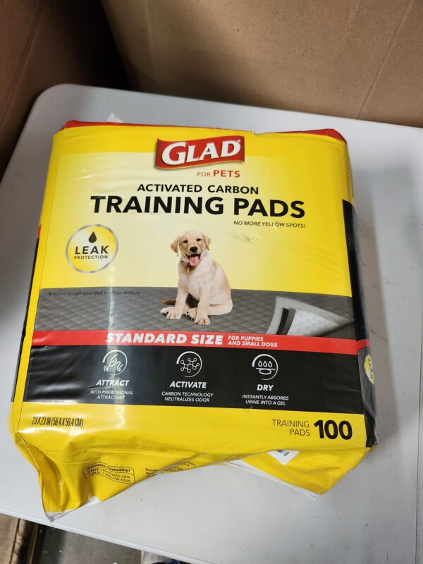 Glad for Pets Black Charcoal Training Pads for Dogs - Super Absorbent & Odor Neutralizing Dog Potty Pads, Leak-Resistant Puppy Pee Pads, Pheromone Attractant for Easy Training, 23" x 23" - 100 Count | EZ Auction