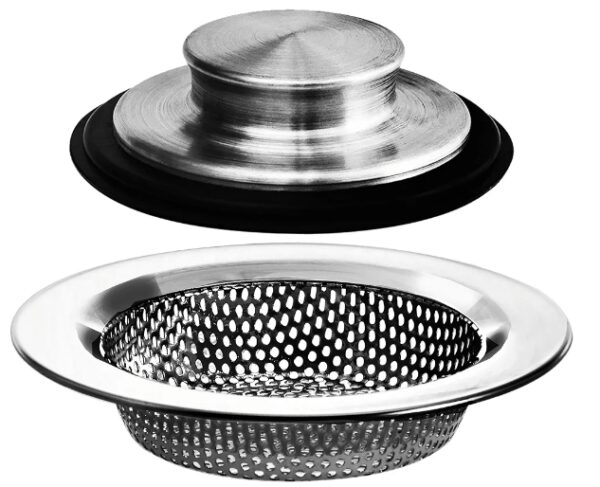 2PCS - Kitchen Sink Drain Strainer and Anti-Clogging Stopper Drainer Set for Standard 3-1/2 Inch | EZ Auction
