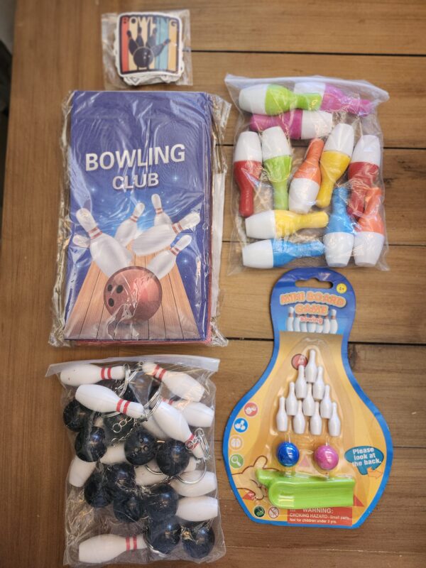 Bowling Party Favors 12 Pack Bowling Pin Keychain 12 Pcs Bowling Ballpoint Pen Stickers Bowling Party Favors for Party Gifts Bowling Games 12 Pcs Goodie Bag Mini Board Game | EZ Auction