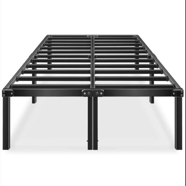 HAAGEEP 18 Inch Queen Bed Frame No Box Spring Needed High Platform Bedframes with Storage Size Black Metal | EZ Auction