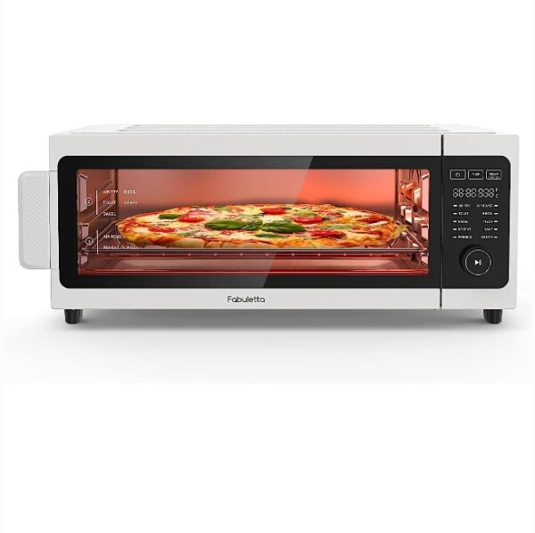 Fabuletta 1800W Toaster Oven,10-in-1 Countertop Convection Oven，Toaster, Air Fryer, 360° Quick Cook Technology, Fits 9-Slice Toast or 12” Pizza, Flip-Away for Storage, and a Stainless Steel Finish | EZ Auction