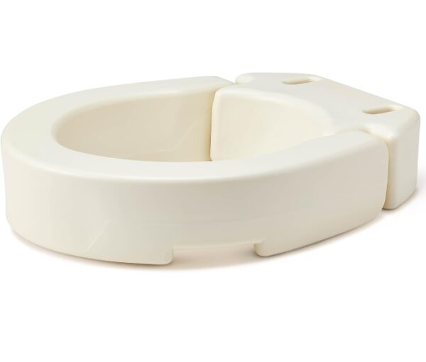 Medline Standard Hinged Toilet Seat Riser, 3.5 Inch Height, 400 lb Weight Capacity, White - Ideal Mobility Aid for Elderly, Disabled, and Medical Patients, Enhances Bathroom Safety | EZ Auction