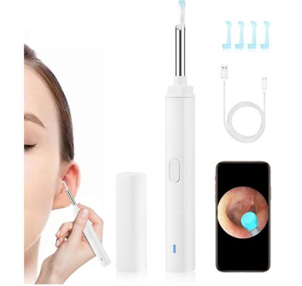 ***COLOR MAY VARY FROM BLACK AND WHITE***Kawlity 1 Set Wireless Otoscope White Wireless WiFi Wax Remover Otoscope Ear Camera | EZ Auction