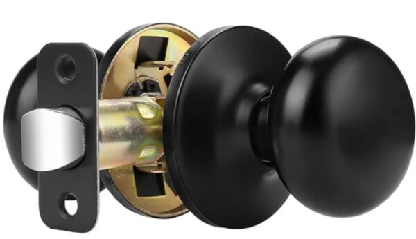 Probrico Passage Black Door Knob Round Ball Door Knob No Lock Interior/Exterior Closet Door Handle Without Key 1 Pack | EZ Auction