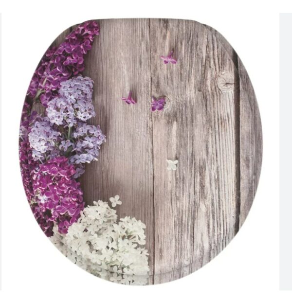 Sanilo ROUND, Silent Slow Close, Molded Wood, Adjustable Toilet Seat, Lilac | EZ Auction