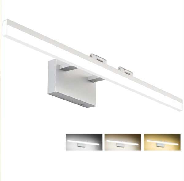 SOLFART 31.5 Inch 3 Color Temperature Dimmable Modern LED Vanity Light Silver Finishing Bathroom Vanity Light Fixtures 3000K/ 4500K/ 6000K | EZ Auction