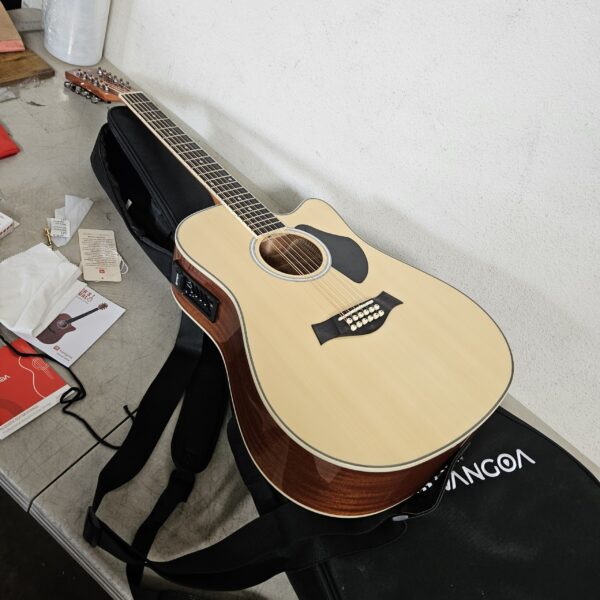 Vangoa 12 String Guitar, Acoustic Electric Guitar 12 Strings, Spruce Top, Sapele Body, Bone Nut, Natural, Gloss | EZ Auction