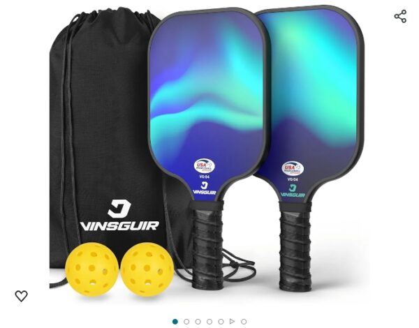 VINSGUIR Pickleball Paddles, USAPA Approved Pickleball Paddles Set of 2, Lightweight Fiberglass Pickleball Set, Pickleball Paddles Set of 4 with Rackets& Carry Bag Pickleball Gifts for Beginners | EZ Auction