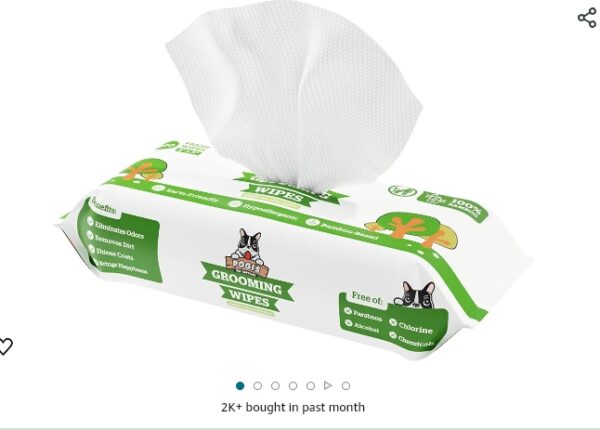 Pogi's Dog Grooming Wipes - 100 Dog Wipes for Cleaning and Deodorizing - Plant-Based, Hypoallergenic Pet Wipes for Dogs, Puppy Wipes - Quick Bath Dog Wipes for Paws, Butt, & Body - Green Tea Scented | EZ Auction