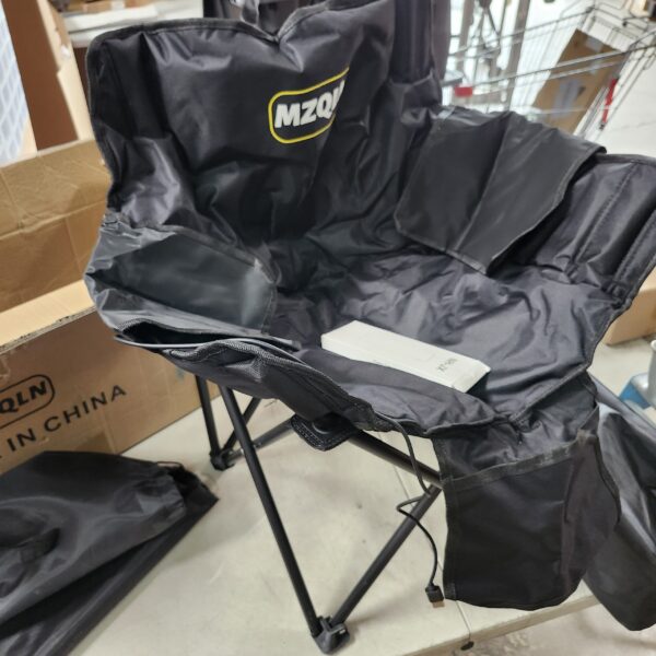 Oversized Heated Camping Chair with Battery Pack, 3 Heat Levels Portable Heated Folding Chairs with Cup Holder, Travel Bag Ideal for Outdoor Sports, Camping, Patio, and Picnics, Supports 500 lbs | EZ Auction