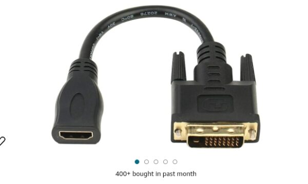 Bi-Directional HDMI Female to DVI-D(24+1) Male Adapter, 1080P DVI to HDMI Conveter (1, Black) | EZ Auction