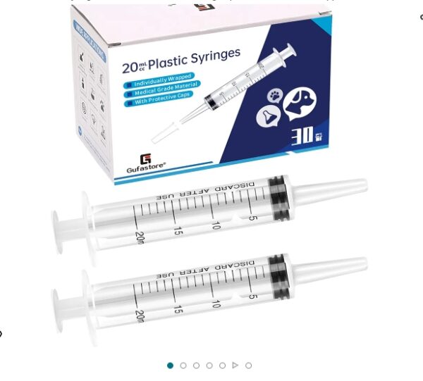 30 Pack 20ml Plastic Syringe for Scientific Labs, Measuring Liquids, Pets, Oil or Glue Applicator | EZ Auction