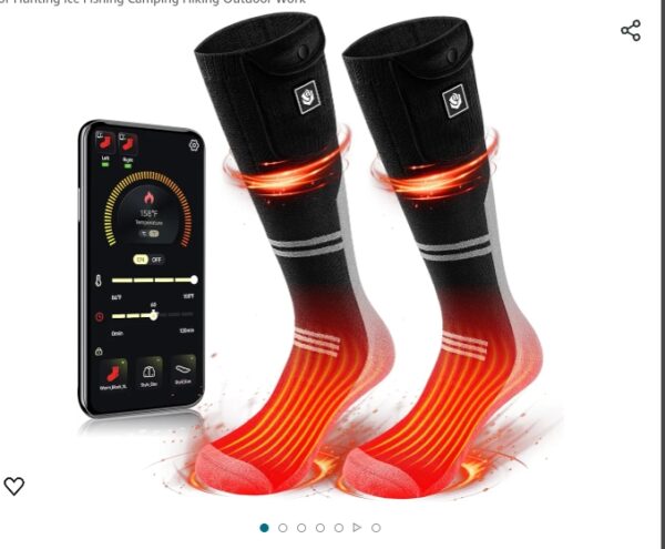 Heated Socks for Men Women Rechargeable Washable APP Remote Control 7.4V Battery Electric Heating Socks for Hunting Ice Fishing Camping Hiking Outdoor Work | EZ Auction