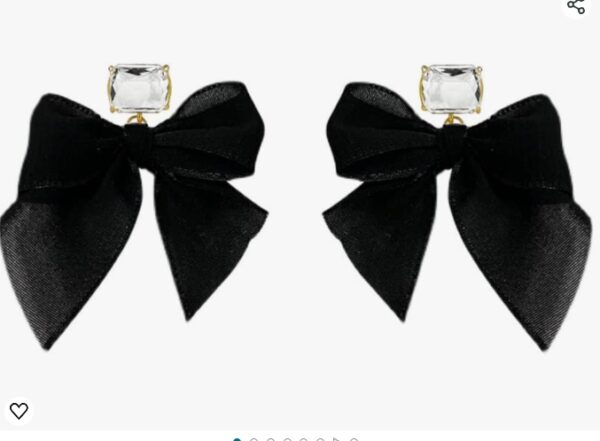 Fashion Bow Knot Silk Drop Dangle Earrings Cubic Zirconia Princess Cut Square Crystal Studs Statement Earring Sweet Jewelry Gifts for Women Girls Birthday | EZ Auction