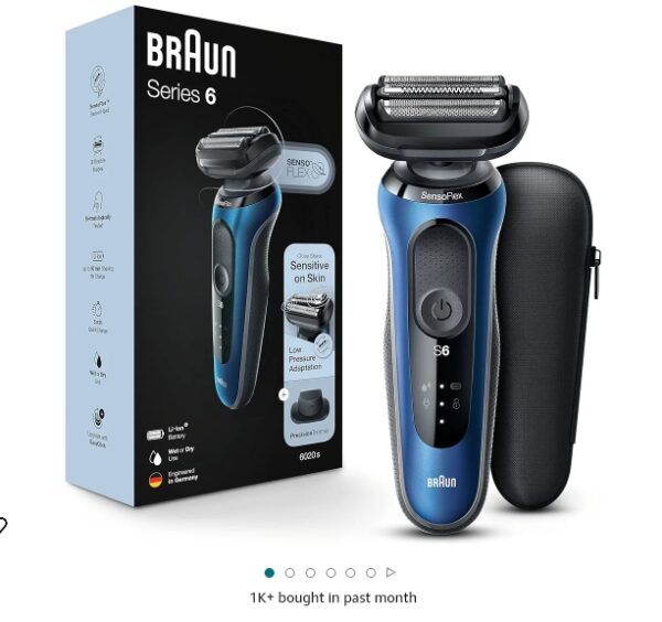 Braun Electric Razor for Men, Series 6 6020s SensoFlex Wet & Dry Foil Shaver with Precision Beard Trimmer, Rechargeable with Travel Case | EZ Auction