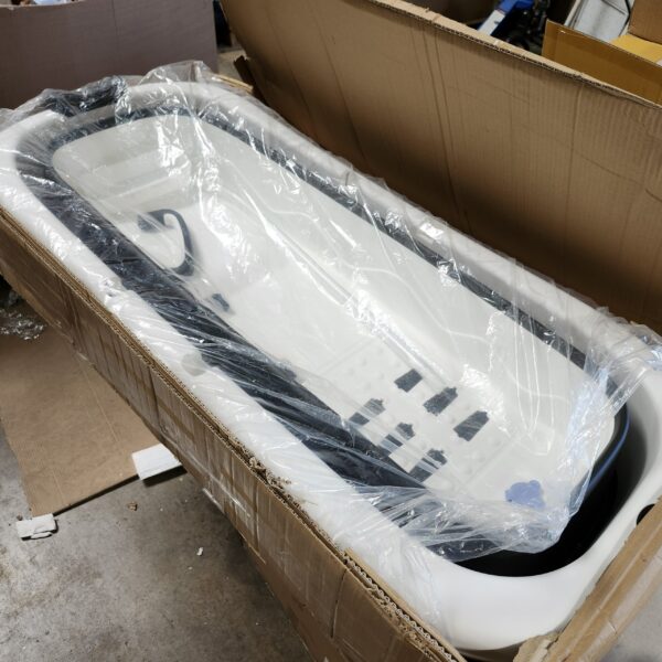 **THE COLOR IS BLACK*** Portable Bathtub for Adult - Large 56'in Foldable Collapsible tub - Ergonomically Designed for the Ultimate Relaxing Soaking Bath. Ideal for Small Spaces - Quick, Effortless Folding Bathtub | EZ Auction