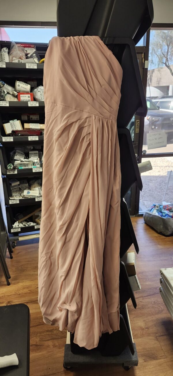 ***WOMENS***UKNOWN SIZE***PICTURE FOR REFERENCE***Coral One Shoulder Chiffon Ruched Bodice Bridesmaid Gown With Side Drape | EZ Auction