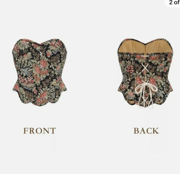 SIZE L** Lace Made Brand Flower and Mirror Corset Only | EZ Auction