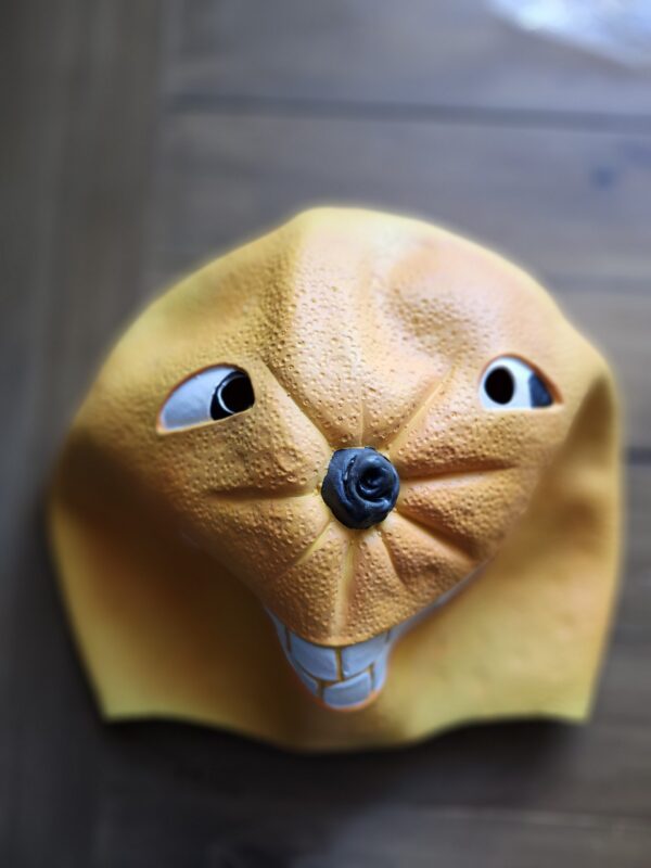 Orange Mask head with eyes nose and teeth | EZ Auction