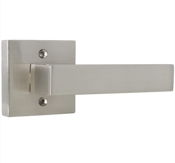 Probrico Non-Turning Half-Dummy Lever in Satin Nickel, Stainless Steel Square Bar Single Dummy Lever, Heavy Duty Handle for Closet Balcony Pantry or French Doors(Exposed Screws, 1 Pack) | EZ Auction