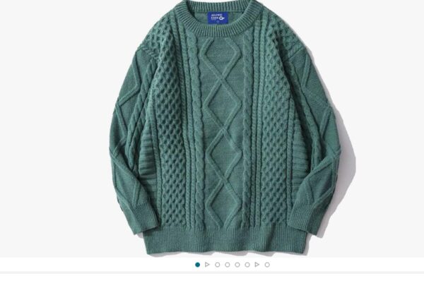 ***MENS***SMALL***Aelfric Eden Oversized Knit Sweater Solid Vintage Pullover Sweater Unisex Woven Crewneck Knitted Tops | EZ Auction