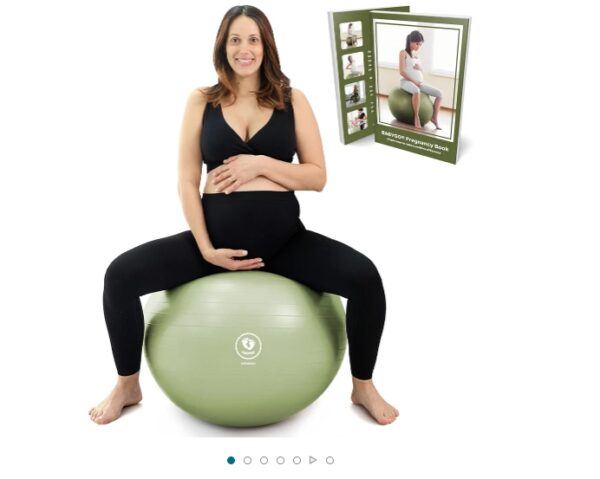 BABYGO Birthing Ball - Pregnancy Yoga Labor & Exercise Ball & Book Set Trimester Targeting, Maternity Physio, Birth & Recovery Plan Included Anti Burst Eco Friendly | EZ Auction