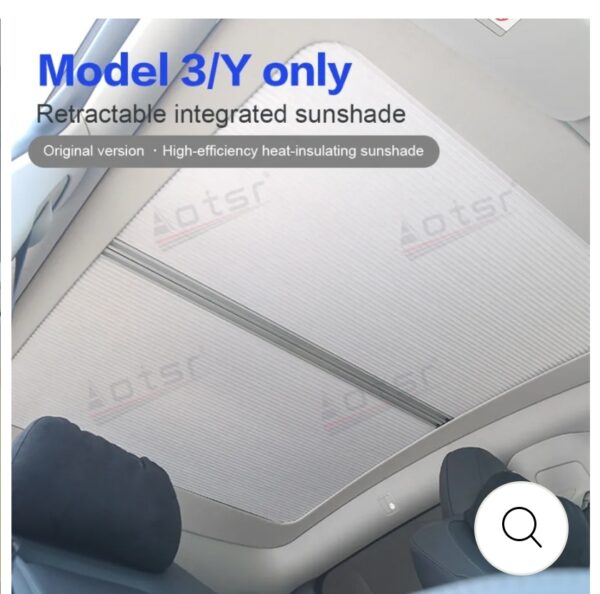 For Tesla Model 3 Y Retractable Integrated Sunshade Protection Tesla Accessories Sunroof Windshield Skylight Headunit Original Car Style | EZ Auction