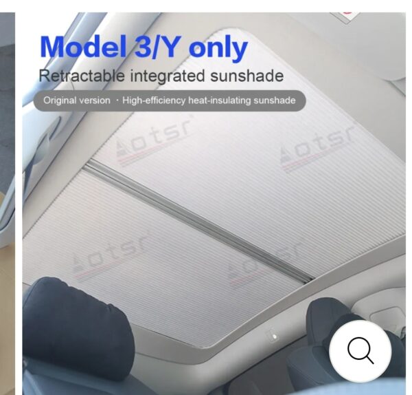 For Tesla Model 3 Y Retractable Integrated Sunshade Protection Tesla Accessories Sunroof Windshield Skylight Headunit Original Car Style | EZ Auction