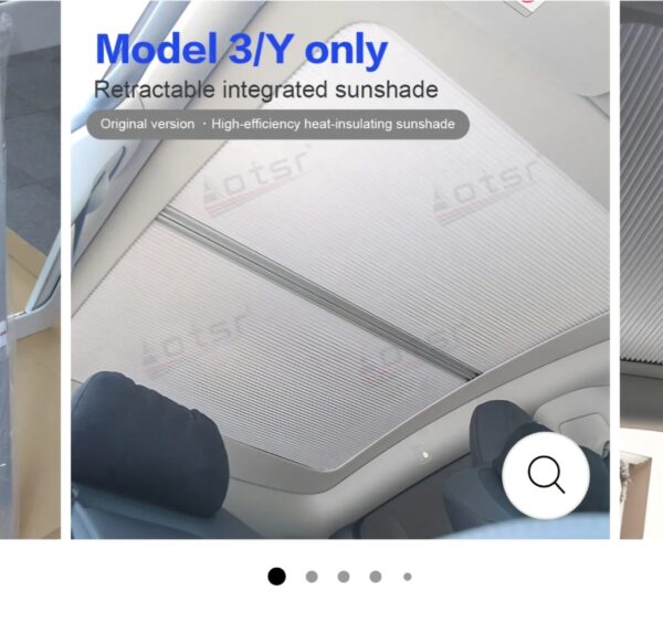 For Tesla Model 3 Y Retractable Integrated Sunshade Protection Tesla Accessories Sunroof Windshield Skylight Headunit Original Car Style | EZ Auction