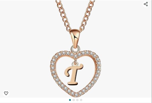 Fashion Initial Letter Necklace, Heart Full Diamond Letter Necklaces, Letter 26 Gifts for Women Girls, Heart Necklaces Party For Female Women Girls, Mothers Pendant Chain Jewelry | EZ Auction