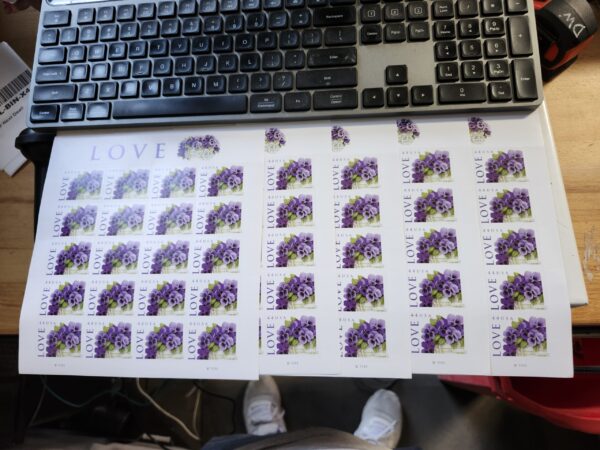 (100 PCS) LOVE: Pansies in a Basket Collectible Stamp Sheet of Twenty 44 Cent Stamps Scott 4450 | EZ Auction