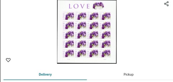 (100 PCS) LOVE: Pansies in a Basket Collectible Stamp Sheet of Twenty 44 Cent Stamps Scott 4450 | EZ Auction