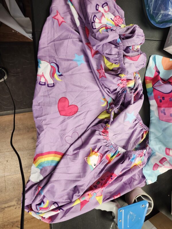 ***MISSING PEICES TO SET***REFER TO IMAGESEVERYDAY KIDS 4 Piece Toddler Bedding Set - Unicorn Dreams - Includes Comforter, Flat Sheet, Fitted Sheet and Reversible Pillowcase | EZ Auction